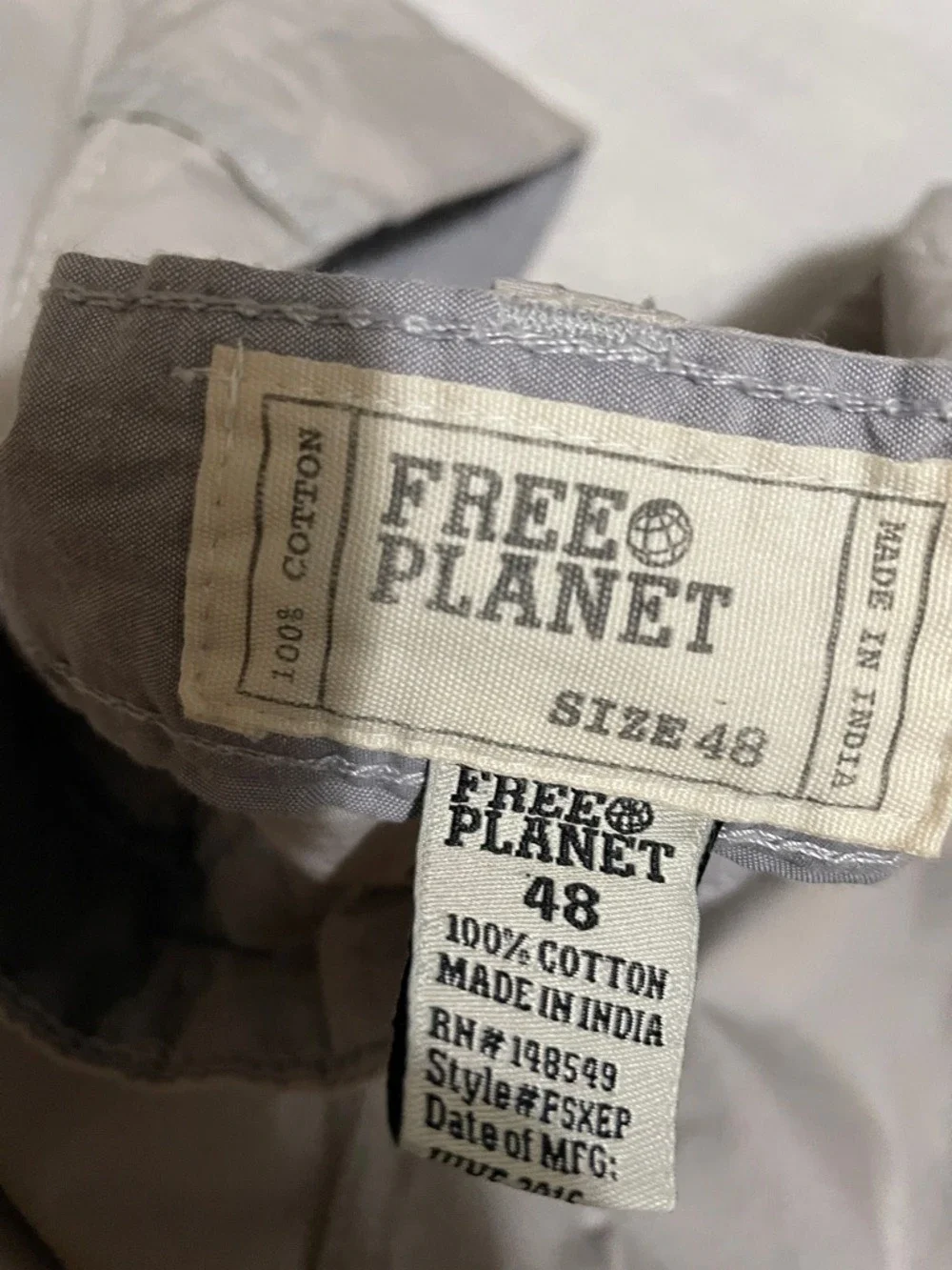 Free Planet Men’s Light Gray Cargo Shorts Sz 48